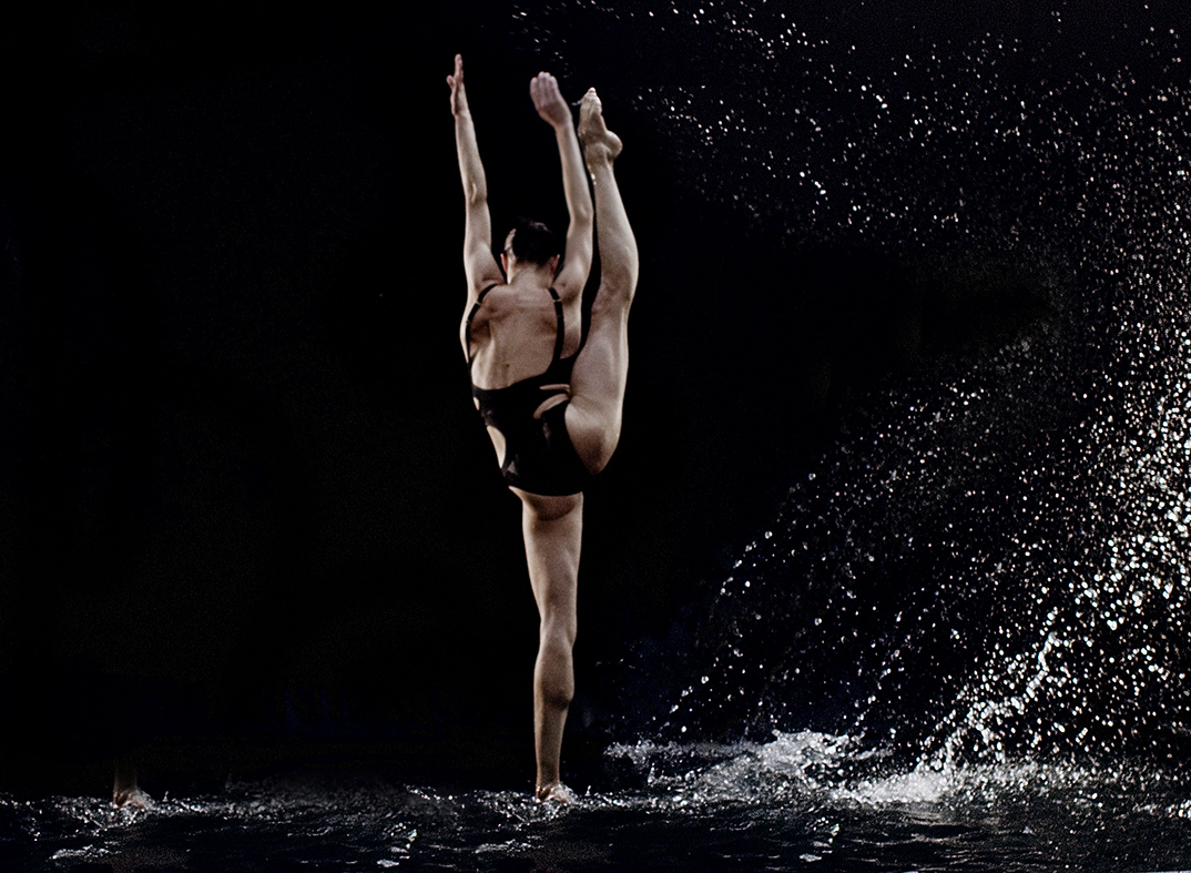 Ballet dance water movement red