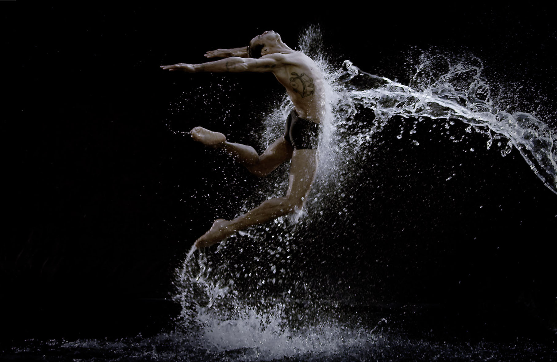 Ballet dance movement water